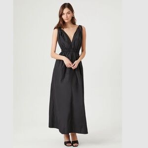 NWT Black Nylon Maxi Dress Forever 21 Size L